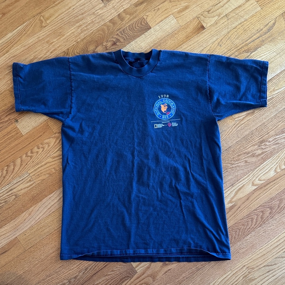 Blue Vintage 1998 National Geography Bee T-shirt size?